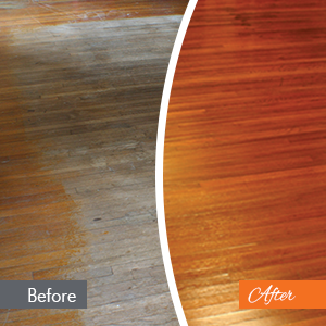 Hammered Floor Refinishing Before and After
